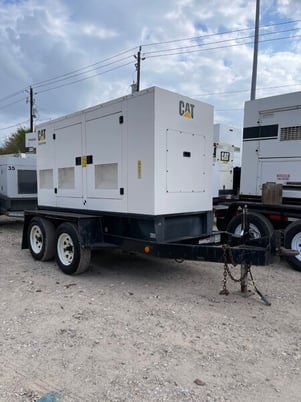 45 KW Caterpillar #XQ45, trailer mounted, sound attenuated enclosure, Tier 2, 10459 hours, 2006, $23k - Image 1