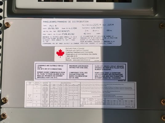 Eaton Cutler-Hammer PL1 A panelboard / breaker panel box, 42 circuits, new surplus, 2009 - Image 3