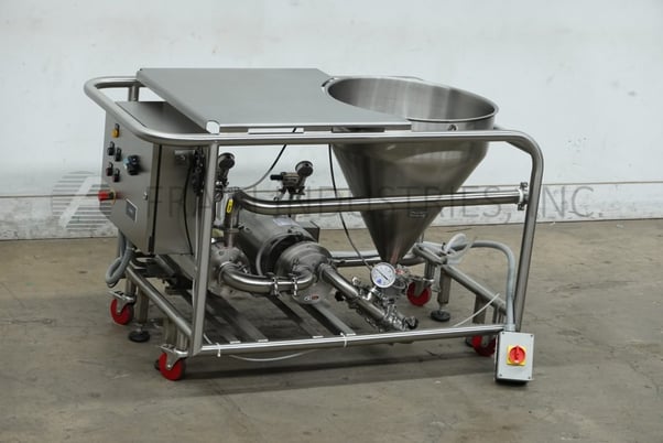 Admix #FF425, 316 Stainless Steel in line integrated mixing system, 7.5 HP, mounted on 4 leg Stainless Steel - Image 1