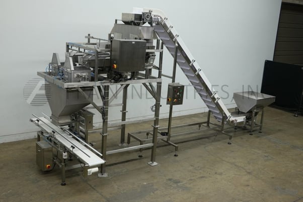 50 lb. Ohlson #2XL2, automatic, Stainless Steel, (2) scale, weighing system with inclined cleated feeder - Image 1