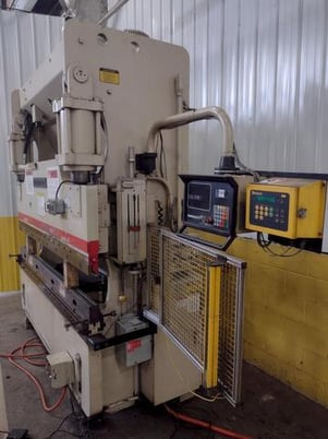 90 Ton, Cincinnati #90CB6, CNC hydraulic press brake, 8' overall, 78" between housing, 8" stroke, 7" throat - Image 7