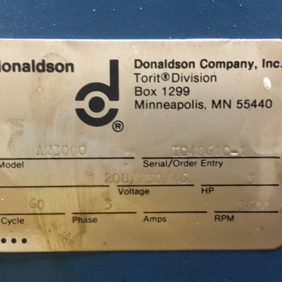 2900 cfm Donaldson Torit #AT3000, self contained dust collector, 636 sq.ft. filter area, 2 valves - Image 3