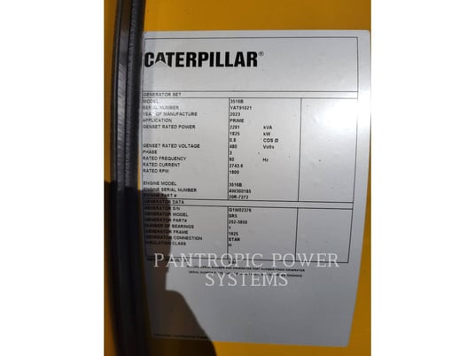 1600 KW Caterpillar 3516B, Stationary Generator Set, Diesel, 1500 RPM, 400V, 2022 - Image 3