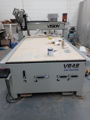 Vision #Vr48v, CNC Router/engraver, 4' x 8' work area, 12" Z-Axis stroke, 3 HP, aluminum T-Slot table, 2021 - Image 5