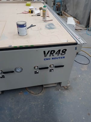 Vision #Vr48v, CNC Router/engraver, 4' x 8' work area, 12" Z-Axis stroke, 3 HP, aluminum T-Slot table, 2021 - Image 6