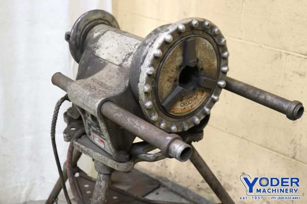 1/8" -2" Ridgid #300, pipe threader, tripod base, stand, foot pedal Control, serial #7545928, #72236 - Image 2