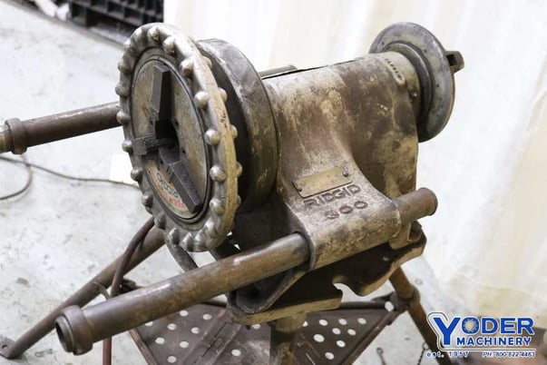 1/8" -2" Ridgid #300, pipe threader, tripod base, stand, foot pedal Control, serial #7545928, #72236 - Image 3