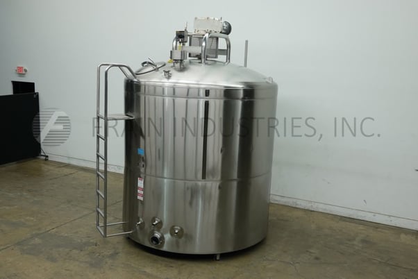 2500 gallon DCI, 316 Stainless Steel jacketed & insulated process tank ...