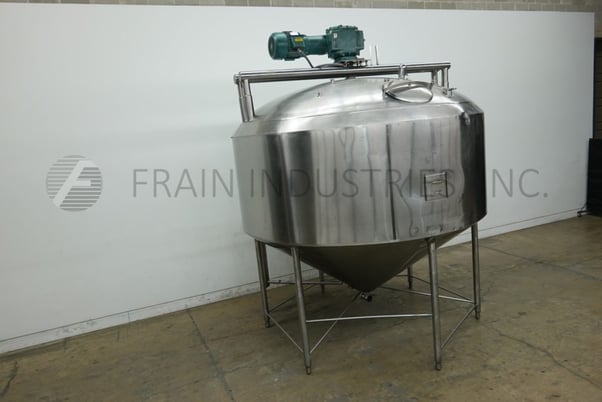 3000 gallon APV Crepaco, 304 Stainless Steel jacketed process tank, 120" dia x 96" deep with 53" straight - Image 1