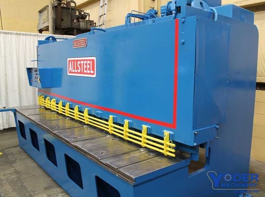 1/4" x 12' Allsteel #1/4-12, hydraulic shear, front operated power back gauge, 19 hold downs, 25 HP, 1997 - Image 2