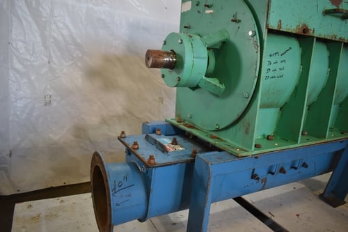 Metal wheel rotating valve feeder, 19" x 26" inside opening, 5 HP Baldor motor - Image 6