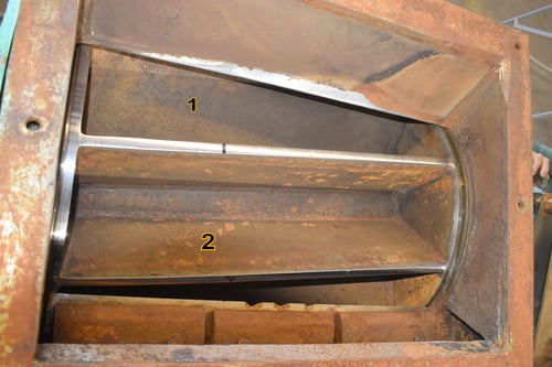 Metal wheel rotating valve feeder, 19" x 26" inside opening, 5 HP Baldor motor - Image 8