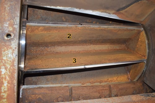 Metal wheel rotating valve feeder, 19" x 26" inside opening, 5 HP Baldor motor - Image 9