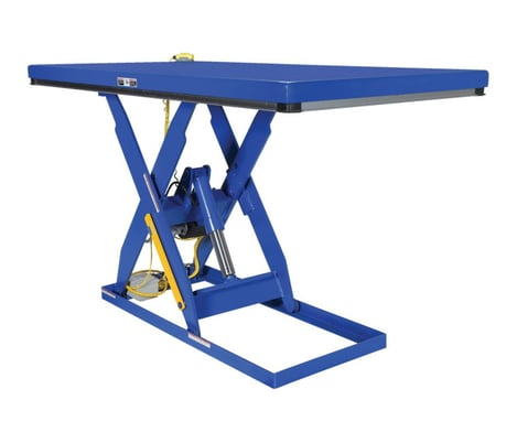 2000 lb. Vestil #EHLT-2464-2-55, Scissor Lift, 2 HP, 24" x 64" platform, 7" lowered H, 55" raised H, 24V AC - Image 1