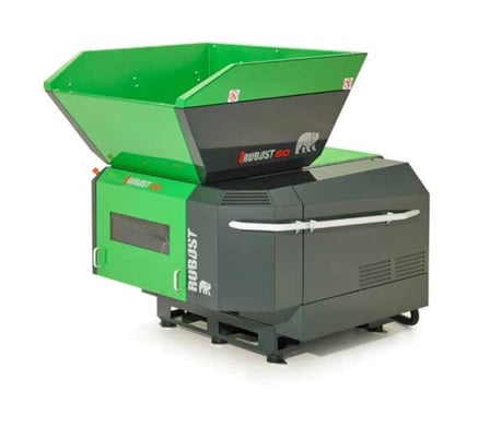 Robust #SD-70, Vertical Wood Hog, 40 HP, 270 mm rotor diameter, 28 knives, 56.8" x 53" top opening, 5 cubic - Image 1