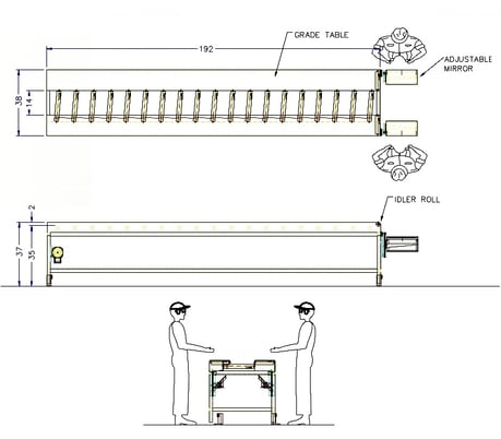 Cam-Wood #Opti-Feed-216-BX, 2-Man Marking Station, Handles board 30" to 16' L x 1.5" to 12 width x 1/2" to 2" - Image 1