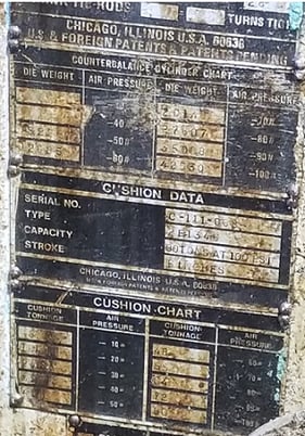 500 Ton, USI Clearing #S2-500-108-60, straight side double crank tie rod press, 12" stroke, 38" Shut Height - Image 9