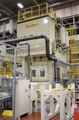 1200 Ton, Minster #E2-1200, straight side double crank, 12" stroke, 44" Shut Height, 12" slide adjustment - Image 1