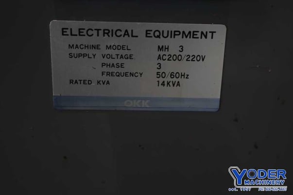 OKK #MH-3V, vertical mill, 14-1/4" x65" table, coolant system, automatic lube, digital read out, #50 NS - Image 9