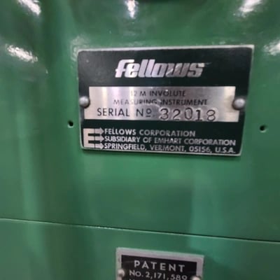 Fellows Red Liner #12M, involute tester, 12" dia.capacity, chart recorder, s/n 32018 - Image 7