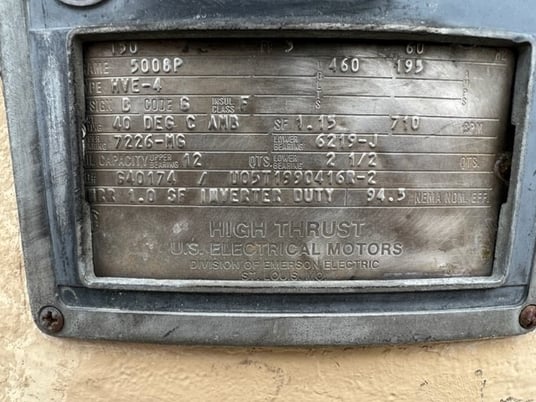 150 HP 710 RPM U.S. Motors, Frame 5008P, weather protected enclosure type 1, High Thrust, NRR, 460 Volts - Image 2