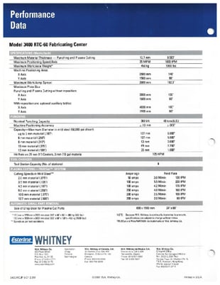 40 Ton, Whitney #3400RTC-60-680-850 Combination, punch plasma machine, 1998 - Image 13