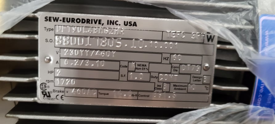 Hytrol NJ5.045224 | SEW - 2.0HP 45RPM KT47TDRN90L4BE2HR main image 1