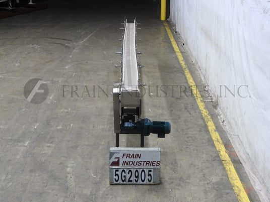 7-1/2" wide x 13.4' long, Gramac #9357/B93, Stainless Steel table top conveyor, mounted on 4 legs - Image 3