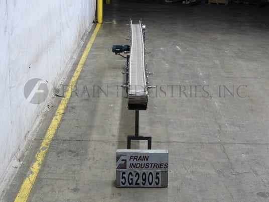 7-1/2" wide x 13.4' long, Gramac #9357/B93, Stainless Steel table top conveyor, mounted on 4 legs - Image 4