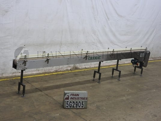 7-1/2" wide x 13.4' long, Gramac #9357/B93, Stainless Steel table top conveyor, mounted on 4 legs - Image 5