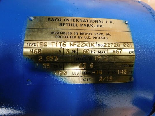 Raco #IBQ-T1T6-NFZZXIK, diverter gate actuator, 460 V., 3 phase, 60 Hz, new - Image 6