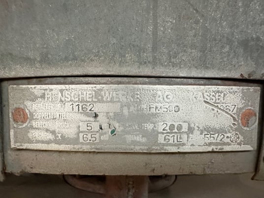 500 liter Henschel high intensity mixer including motor, 2 tier blade design - Image 2