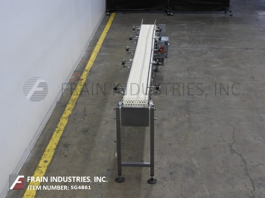 10" wide x 11.1' long, Van Pak, Stainless Steel flexlink table top conveyor - Image 4