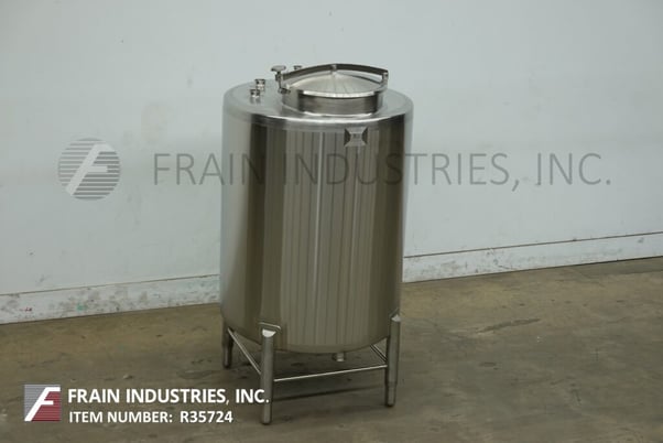 2000 gallon Heritage Equipment Co. #BC-CIP200, 304 Stainless Steel tank, 38" diameter x 48" deep, mounted on - Image 1
