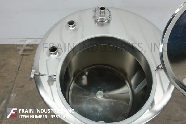 2000 gallon Heritage Equipment Co. #BC-CIP200, 304 Stainless Steel tank, 38" diameter x 48" deep, mounted on - Image 2