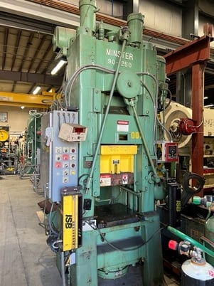 250 Ton, Minster #90-250, knuckle press, 3" stroke, 1/2" slide adj., serial #11085, #1443 - Image 1