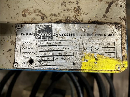 Maag #EX110/110-BF, thermoplastics melt pump, 800-2000 lbs/hr, 40 HP GE DC motor, 1750/2100 RPM - Image 9
