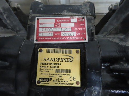 3" Sandpiper #S30B2P1QAS000, double diaphragm pump,polypropylene,air operated,reconditioned - Image 4