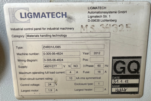 Ligmatech #ZHR-01, Return Conveyor, Ligmatech Case Clamp, 2012 - Image 3