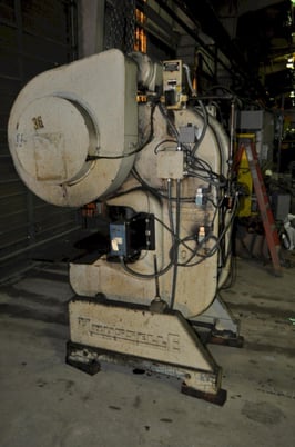 40 Ton, Rousselle #4F, OBI press, 4" stroke, 11" Shut Height, 3" ram adj., 105 SPM,air clutch, #14208J - Image 2