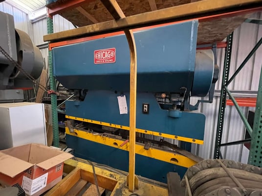 55 Ton, Chicago #68-B, mechanical press brake, 8' overall, 78" between housing, 3" stroke, 3" adj., 40 SPM - Image 1