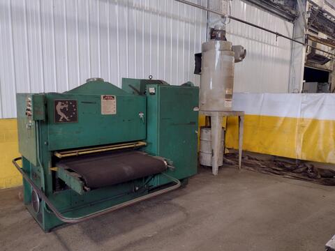 42" Timesavers #343-1SG, slag grinder belt sander w/Hammond dust collector, 1991, #17009 - Image 1