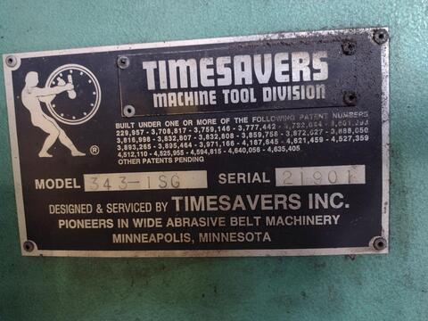42" Timesavers #343-1SG, slag grinder belt sander w/Hammond dust collector, 1991, #17009 - Image 2