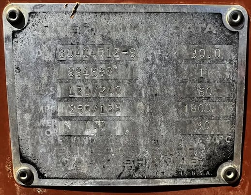 30 KW Generac #90A04512-S, liquid propane generator set, weather protected enclosure, 120/240 Volts, 652 - Image 5