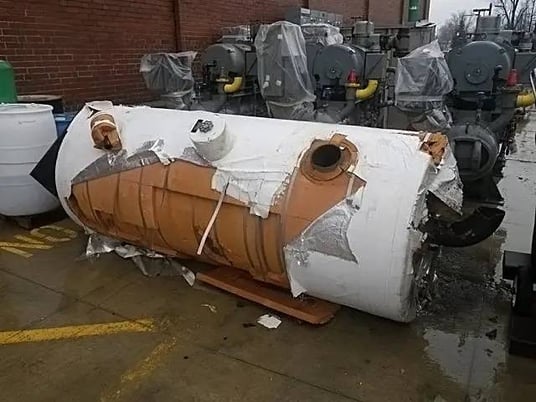 38" diameter x 84" L Hansen Technologies, Vertical Ammonia Accumulator, 400 Gallons, Tank, 250 PSI @ 350 F - Image 3