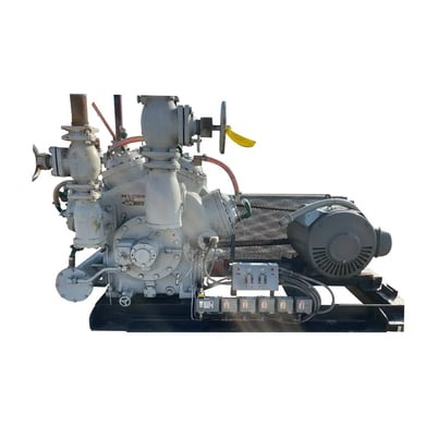 100 HP Mycom N63B, 8-Cylinder Reciprocating Compressor Package, Belt Driven, 230/460 V, 1200 RPM, 470 psig - Image 1