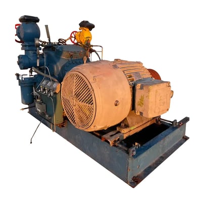100 HP Vilter 448, 8-Cylinder Reciprocating Compressor Package, Belt Driven, 460 V, 1200 RPM, 2002 - Image 2