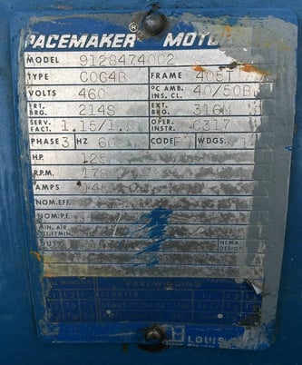 125 HP Vilter 448, 8-Cylinder Reciprocating Compressor Package, Belt Driven, 460 V, 1200 RPM, 182 CFM - Image 8