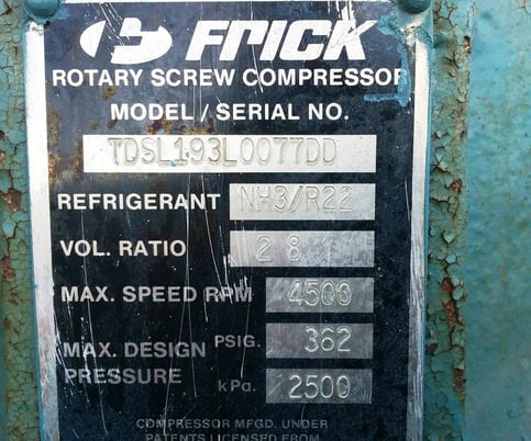 50 HP Frick RDB-67, Rotary Screw Compressor Package, 208-230/460 V, 1800 RPM, 300 psig, Missing Control Panel - Image 6