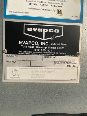 165 Ton, Evapco AT-19-58, Cooling Tower, 7.5 HP, 230/460 V, 35100 CFM Air Fow, 396 GPM - Image 10